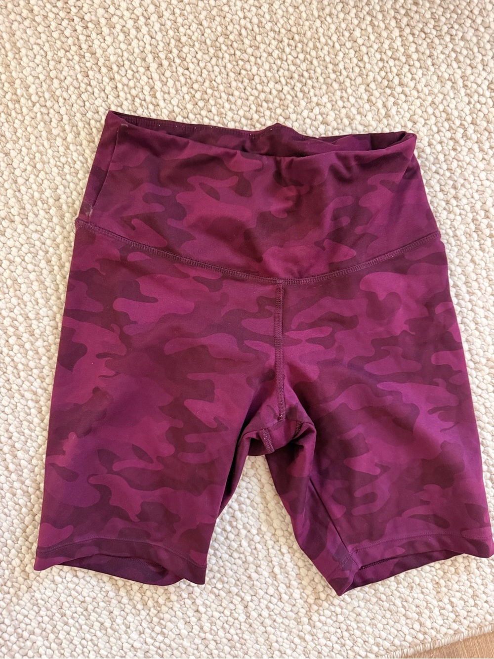 Danskin Plum Camo High-Waist Bike Shorts